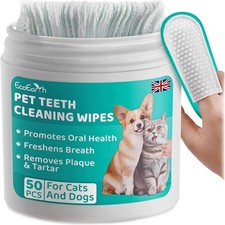 Premium Teeth Cleaning Wipes for Dogs & Cats - 50 Pcs - Pet Dental Care Finger P