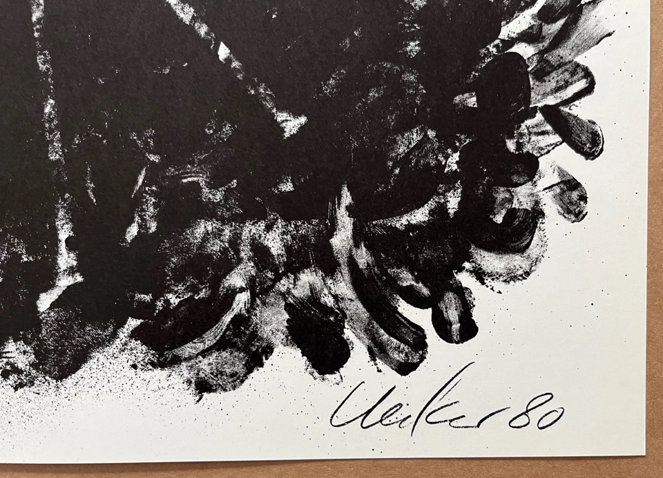 Günther Uecker Original Lithographie von 1980 - im Stein signiert - großes Werk - Bild 2 von 4