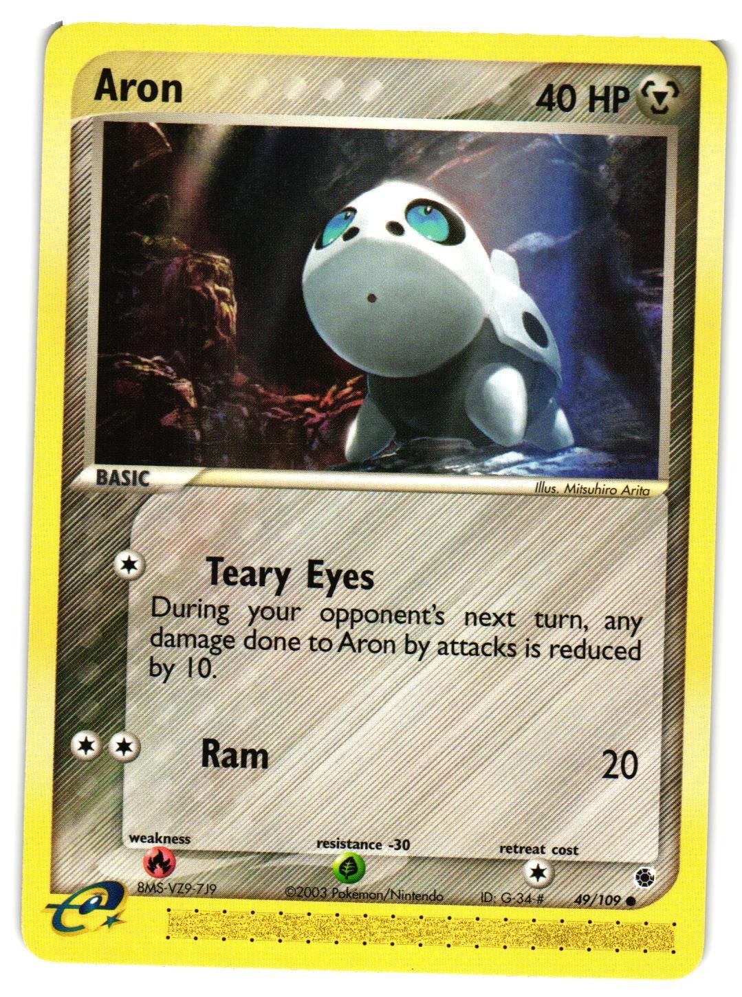 Pokemon TCG Aron 49/109 Ruby and Sapphire Common NM