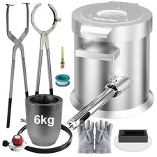 KG Propane Metal Melting Furnace Kit 2500 F Graphite Crucible Casting