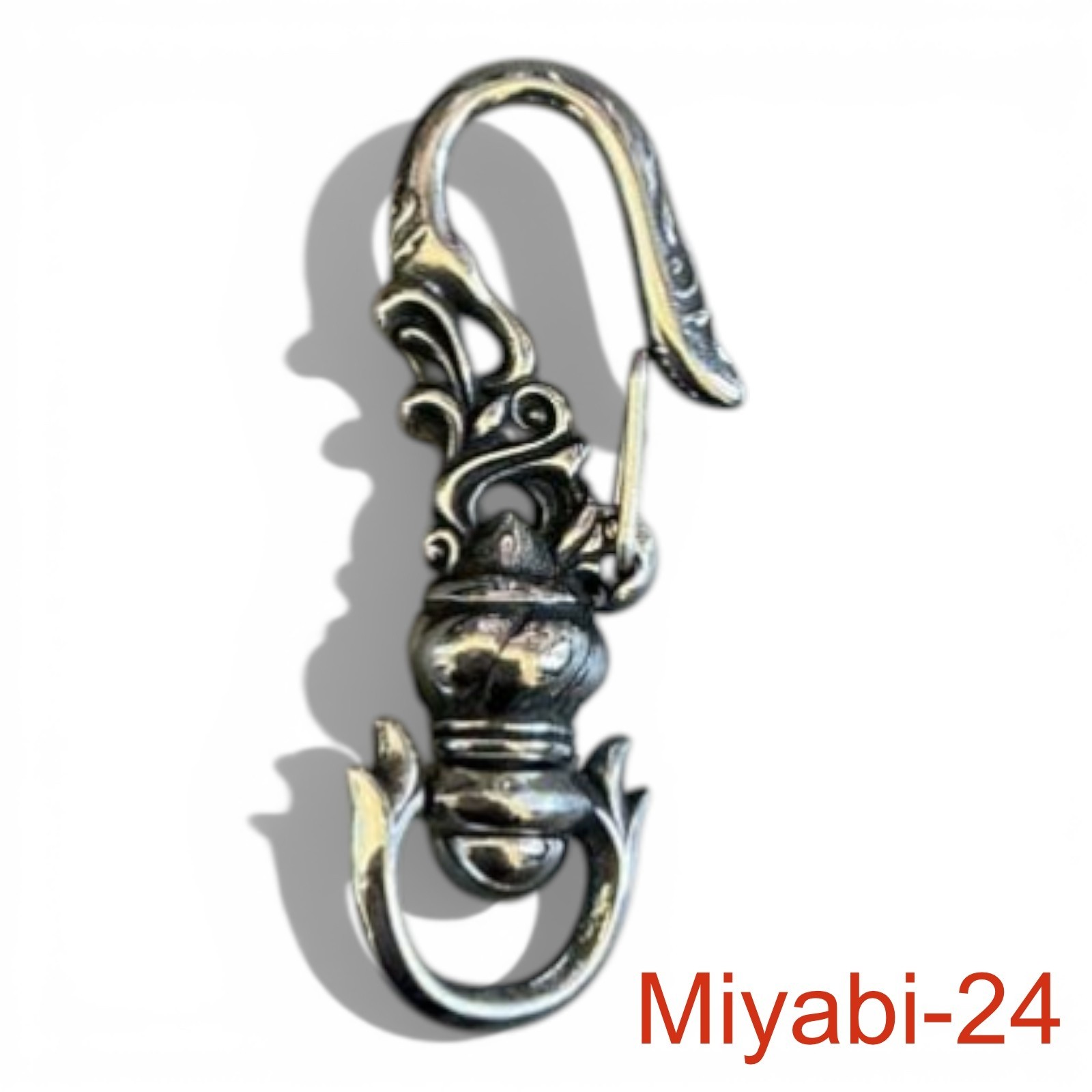 Silver stainless steel decorative hook keyring, key hook, key holder