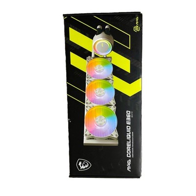 MSI MAG CoreLiquid E360 White - AIO ARGB CPU Liquid Cooler - Rotating Cap Design