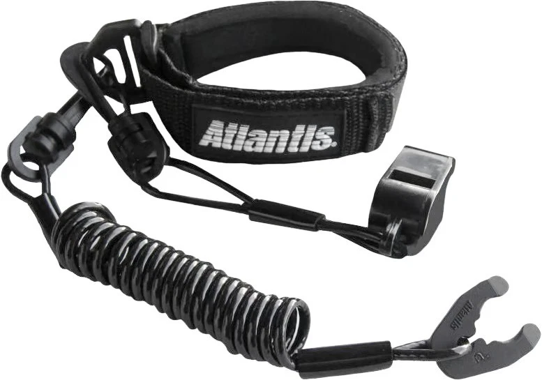 Atlantis Pro Floating Lanyard with Whistle - Black Watercraft PWC A2109PFW - Image 2 of 4