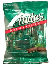 Andes Creme De Menthe Thins Chocolate Mints 2.75 oz Individually Wrapped Candy