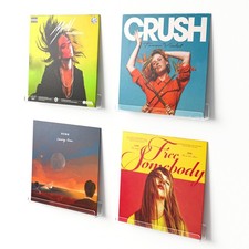 upsimples 4 Pack Vinyl Record Wall Mount Shelves, 12" 12x1.7, Clear