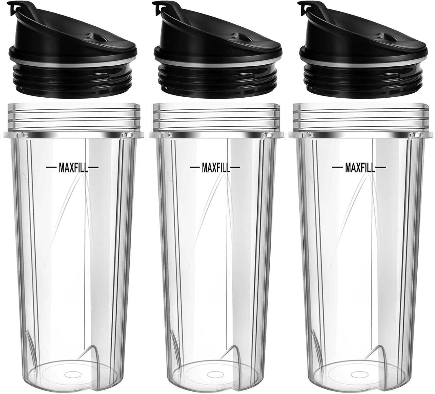 Blender 16oz Cups for Ninja - 3 Pack Ninja Blender Cups with Lids, with Ninja...