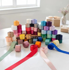 Rolled up 1-1/2" SINGLE FACE SATIN Ribbon 100 Polyester Choose Color  Yards
