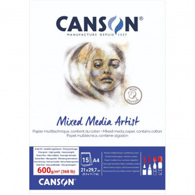 Mix Media Artist Block A4 15 Sheets 600 gsm | Canson