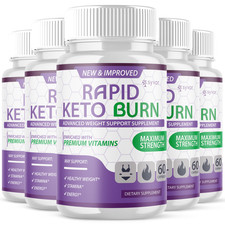 5 Pack Rapid Keto Burn Advanced Formula Energy Fitness Supplement 300 Caps