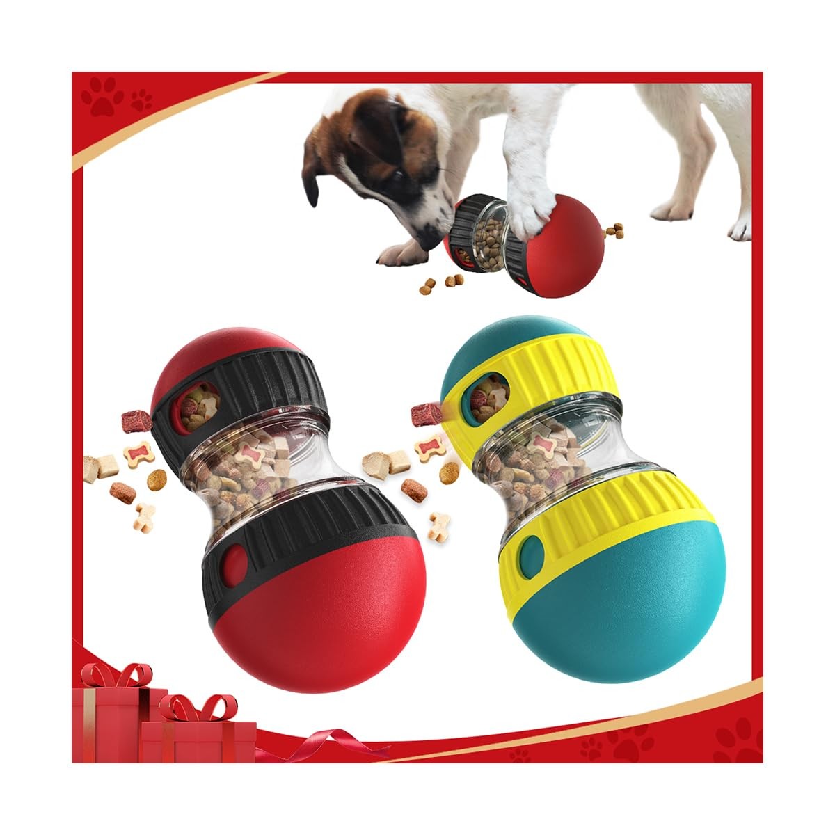 Dog Puzzle Toys, Rolling Treat Dispensing Ball, Brain Stimulation & Slow Feed...