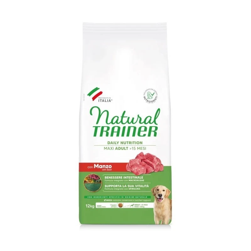Cibo Per Cani Natural Trainer Maxi Maturity Con Pollo - 12kg, Per Cani Maturi, Supporto Articolazioni