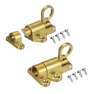 2-Pack Self-Closing Latch Aluminum Alloy with Screws for Door/Window [Gold]
