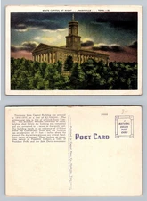 Nashville, TN-Tennessee, State Capitol Night View Vintage Postcard