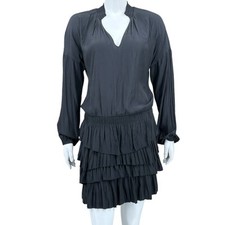 Ramy Brook Dress Women XS Black Juno Tiered Mini Pullover Party Cocktail LBD NWT
