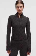 Lululemon Define Cropped Jacket Nulu Flocked polka dot Size 4 New With Tugs