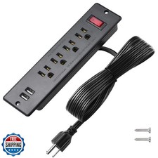 Mountable Power Strip Recessed Power Strip with USB 4 Outlet 2 USB Multiple P