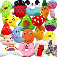 18 Pack Dog Squeaky Toys Cute Stuffed Pet Plush Puppy Chew for Small Me
