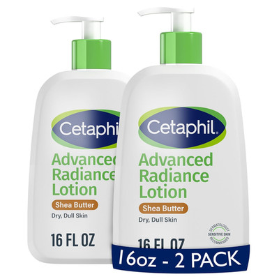 Cetaphil Advanced Radiance Body Lotion Shea Butter 16 oz 2-Pack Sensitive Skin