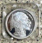 2001 INDIAN HEAD BUFFALO DESIGN 1 TROY OZ. .999 FINE SILVER BULLION ROUND COIN