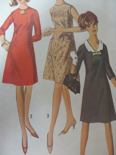Vtg 60's Simplicity 6229 PROPORTIONED A-LINE DRESS Sewing Pattern Women Sz 16