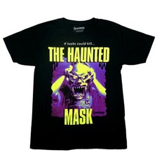 Goosebumps New Adult T-Shirt - Child Holding The Haunted Mask If looks could