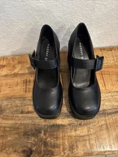 Madden Girl Black Mary Jane Chunky Platform Heel Size 7
