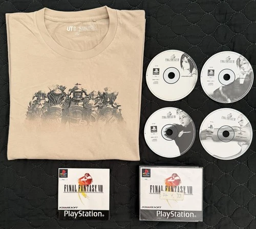 UNIQLO Final Fantasy XII Tee Sz M + 4 Discs Final Fantasy VIII 1999 PAL for PS1