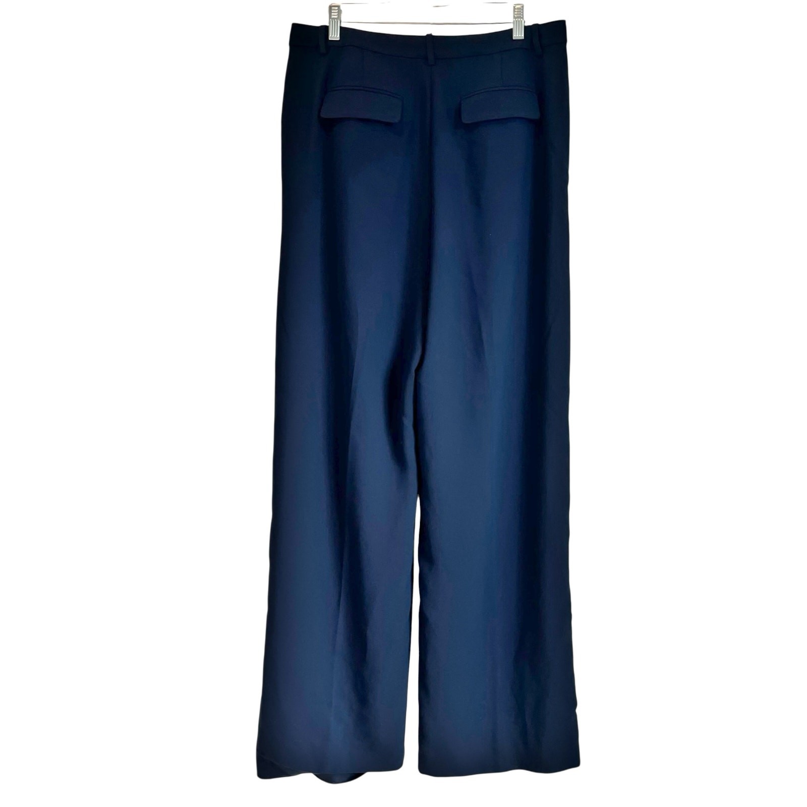 J. Crew Relaxed Fit Pleated Eassential Wide Leg Pant City Crepe Blue 12T NWOT image 5
