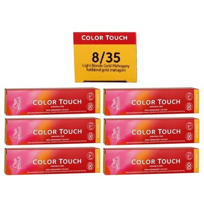 Wella Color Touch Rich Naturals 6 x 60 ml 8/35 helllblond gold-mahagoni Set