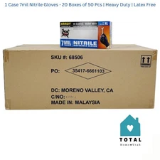 Hardy 7MIL Nitrile Disposable Gloves Extra Large for Industrial Use 1000/CS