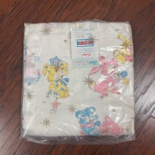 NIP Beacon Vintage Baby Blanket Pastel Bunny Print Cotton Acrylic USA 36" x 50"