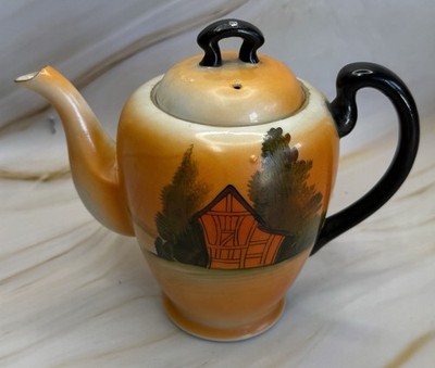 Vintage Noritake Hand Painted Windmill by the Lake at Sunset Tea pot 11pc Set