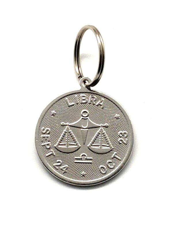 Vintage Astrological Sign Libra September 24 - October 23 Keyring Keychain