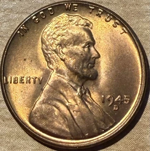 1945 D Lincoln Wheat Cent/Penny BU GEM T279