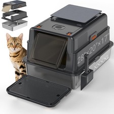 28" Lx20.5" Wx17" H Extra Large Stainless Steel Litter Box with Lid