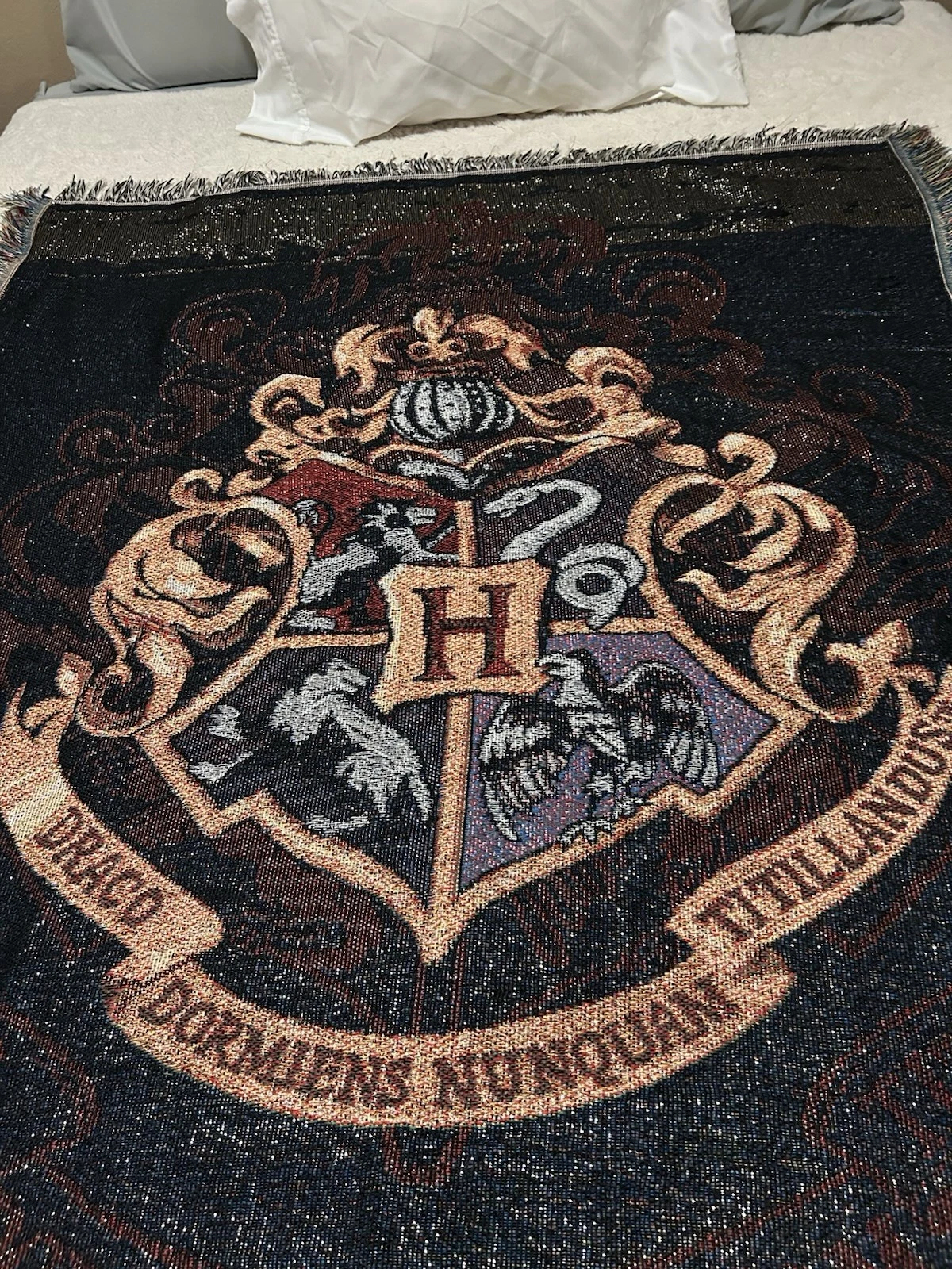 Harry Potter Hogwarts Crest Woven Tapestry Blanket 48"x60"