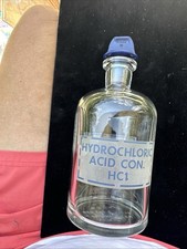 Pyrex 250ml DIL  Reagent Bottle c/w Stopper Hydrochloric Acid Con Hc1