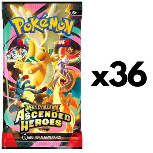 36x Ascended Heroes Booster Pack Lot 36 FACTORY SEALED PACKS Pokemon TCG