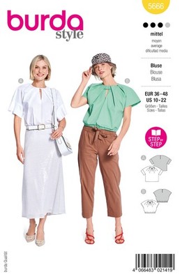 burda style Nr. 5666 Schnittmuster Bluse Gr. 36 - 48