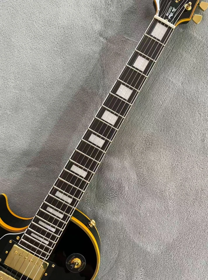 Left Handed Widow Electric Guitar Glossy Black Beauty Bone NutHHH Gold Hardwares - Image 3 of 4