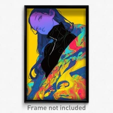 Art Poster - Girl Feeling Worthy Wearing Classic Jacket Pull (Print)