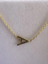 Babygold 18” 14k asymmetrical /sideways initial “A” Necklace NIOB