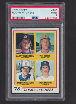 1978 Topps #703 JACK MORRIS RC ROOKIE PITCHERS SET BREAK PSA 9 Mint BEAUTY