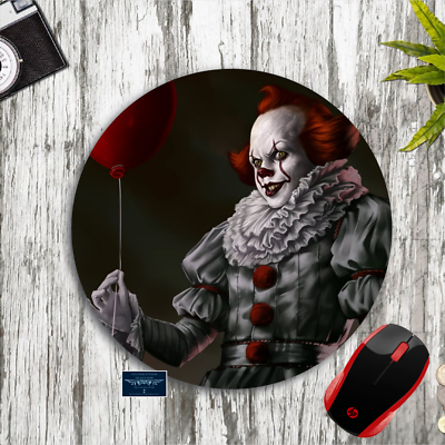 PENNYWISE CLOWN IT RED BALLOON ROUND PC DESK MAT MOUSE PAD PC 
