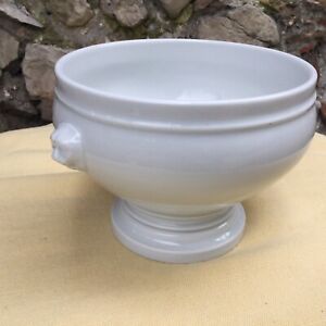 FrenchSoup Tureen Bowl White Lion’s Head Pillivuyt Porcelain Vintage Iron Stone