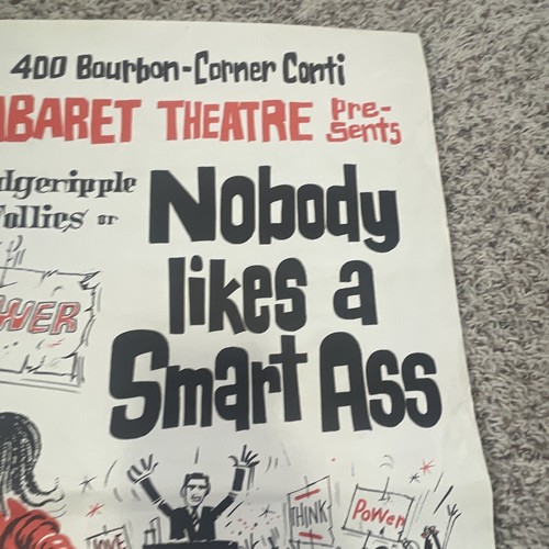 Nobody Likes a Smart Ass Poster Cabaret Theatre New Orleans Fudgeripple Follies - Picture 3 of 10