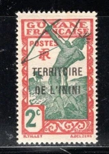 FRANCE FRENCH COLONIES ININI AFRICA OVERPRINT ON GUYANA STAMP MH LOT 2AJ
