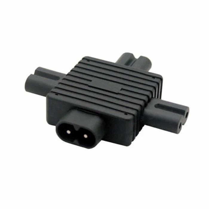 IEC 320 Figure 8 C8 Male to 3X Female C7 Splitter Power Adapter for Power USA - Image 2 of 4