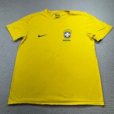Brazil National Soccer Team Shirt Neymar Jr Men Large Athletic Cut Nike Jersey