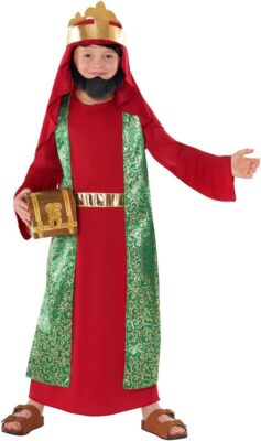 Kids Red Wise Man Costume S-XL Boys Nativity 3 Kings Wise Man Saint Christmas